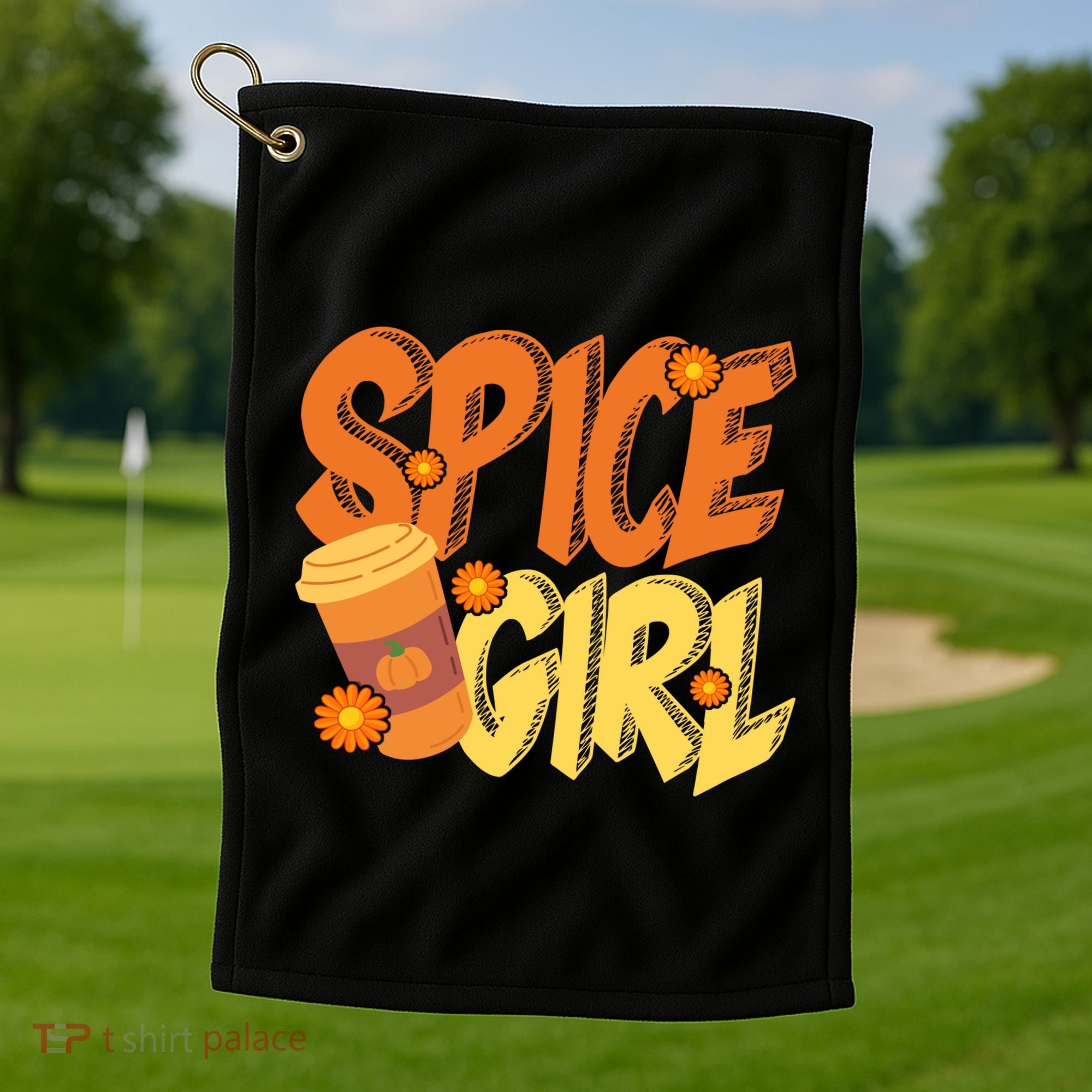 Spice Girl Pumpkin Coffee Lover Fall Golf Towel