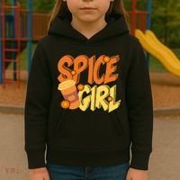 Spice Girl Pumpkin Coffee Lover Fall Kids Hoodie thumb 3