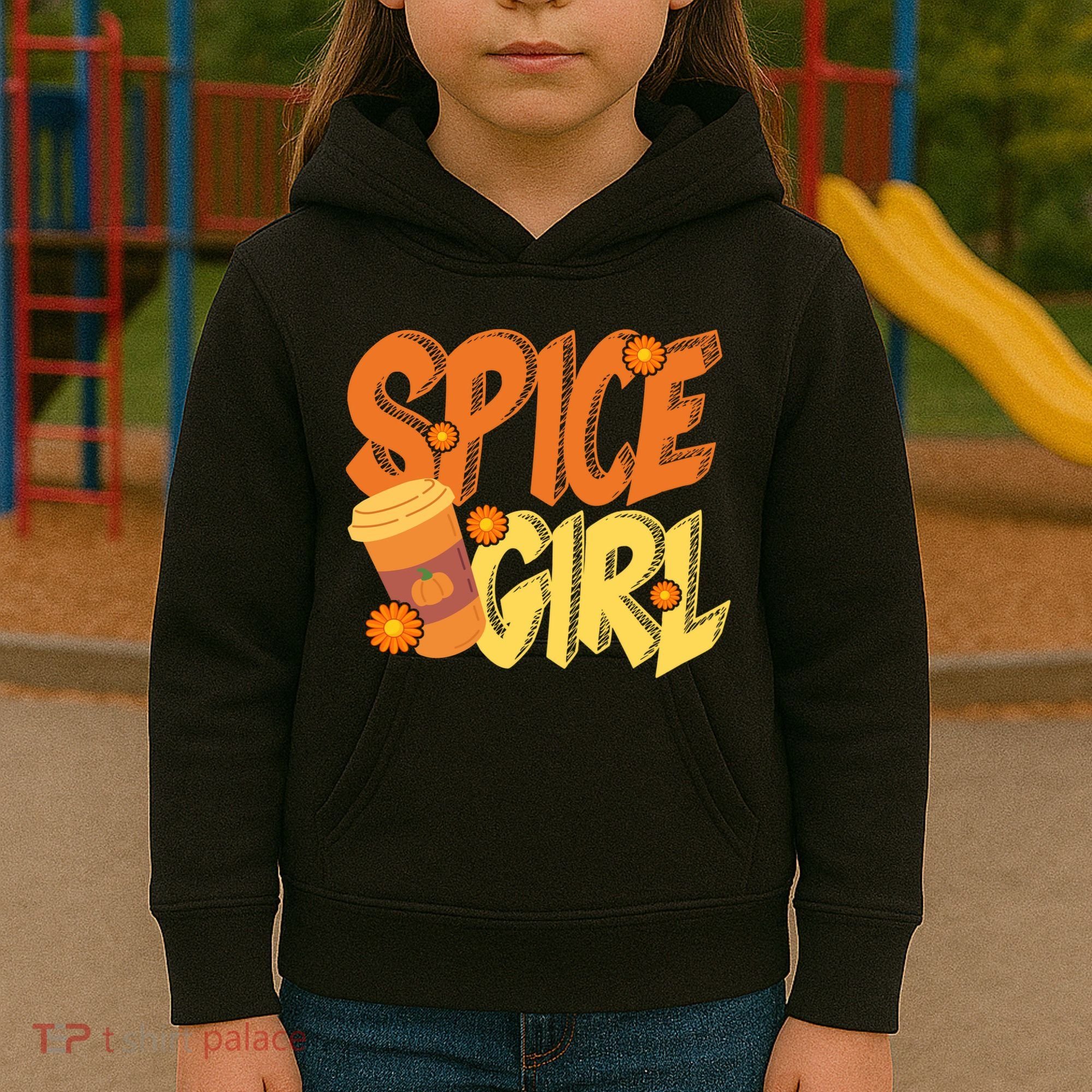 Spice Girl Pumpkin Coffee Lover Fall Kids Hoodie