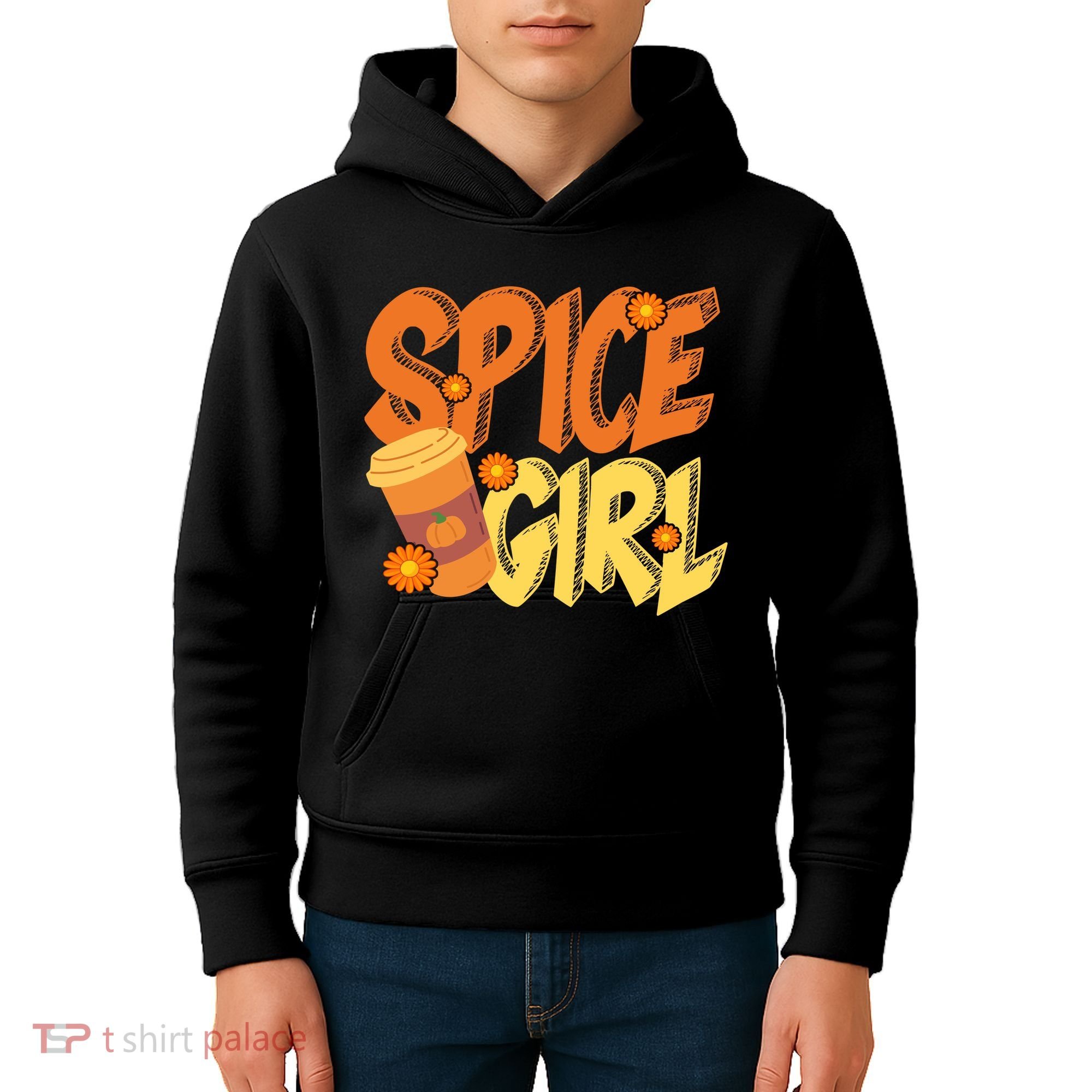 Spice Girl Pumpkin Coffee Lover Fall Kids Hoodie