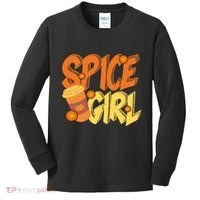 Spice Girl Pumpkin Coffee Lover Fall Kids Long Sleeve Shirt thumb 0