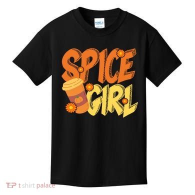 Spice Girl Pumpkin Coffee Lover Fall Kids T-Shirt