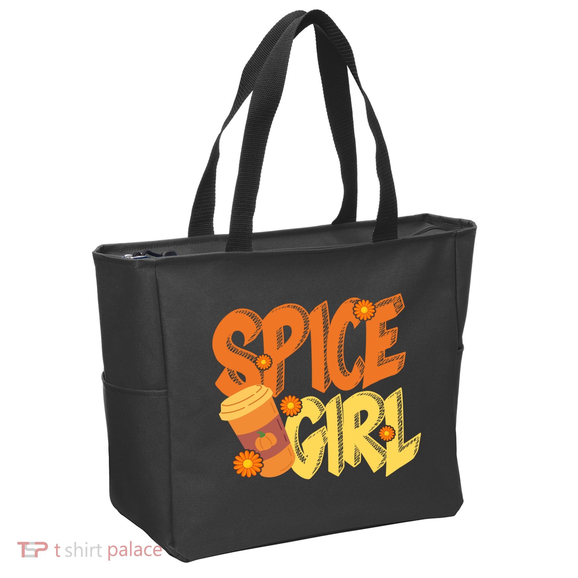 Spice Girl Pumpkin Coffee Lover Fall Tote Bag