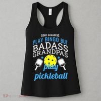 Some Grandpas Play Bingo But Badass Grandpas Play Pickleball Women's Tank Top thumb 3