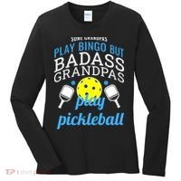Some Grandpas Play Bingo But Badass Grandpas Play Pickleball Women's Long Sleeve Shirt thumb 0