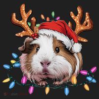 Santa Guinea Pig Christmas Lights Guinea Pig Reindeer Xmas Beanie thumb 2