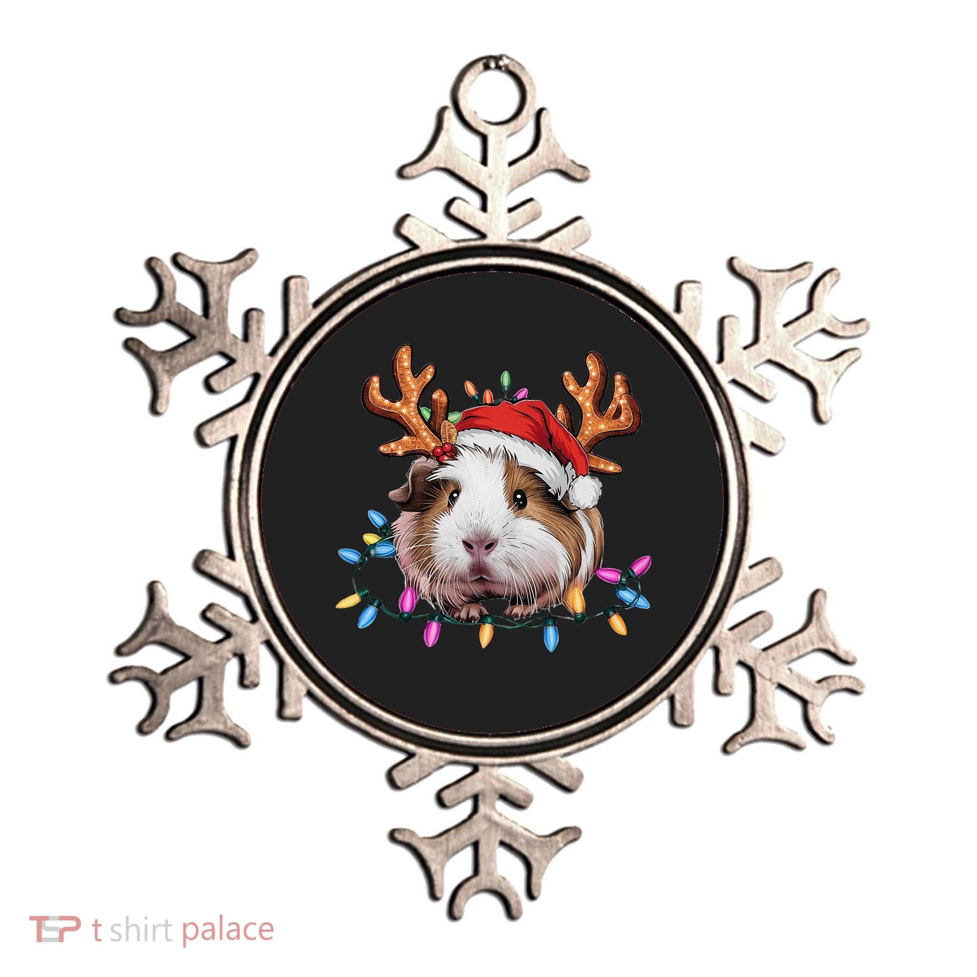 Santa Guinea Pig Christmas Lights Guinea Pig Reindeer Xmas Ornament