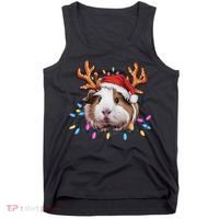 Santa Guinea Pig Christmas Lights Guinea Pig Reindeer Xmas Tank Top thumb 0