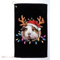 Santa Guinea Pig Christmas Lights Guinea Pig Reindeer Xmas Golf Towel thumb 0