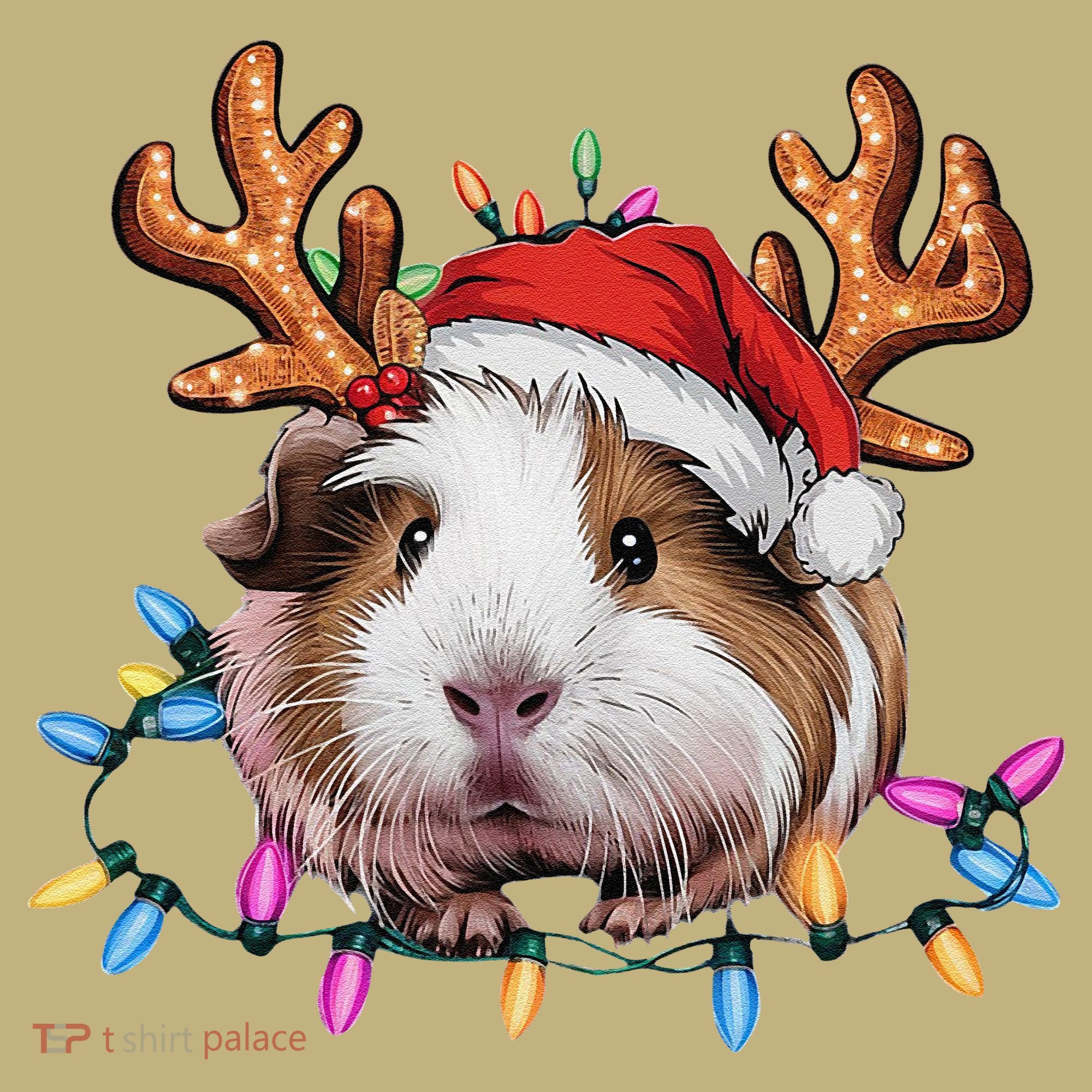 Santa Guinea Pig Christmas Lights Guinea Pig Reindeer Xmas Hoodie