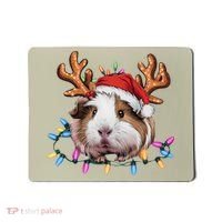 Santa Guinea Pig Christmas Lights Guinea Pig Reindeer Xmas Mousepad thumb 0