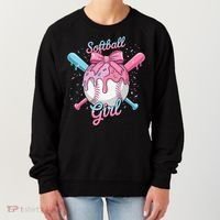 Softball Girl Player Vibes Coquette Bow Softball Mama Women's Sweatshirt thumb 0