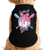 Softball Girl Player Vibes Coquette Bow Softball Mama Doggie Tank thumb 0