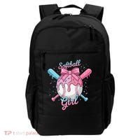 Softball Girl Player Vibes Coquette Bow Softball Mama Backpack thumb 0