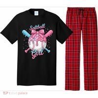Softball Girl Player Vibes Coquette Bow Softball Mama Pajama Set thumb 0