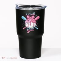 Softball Girl Player Vibes Coquette Bow Softball Mama Tumbler thumb 0
