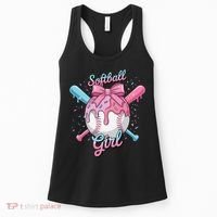 Softball Girl Player Vibes Coquette Bow Softball Mama Women's Tank Top thumb 0