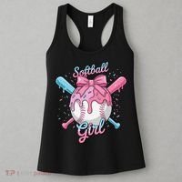Softball Girl Player Vibes Coquette Bow Softball Mama Women's Tank Top thumb 3