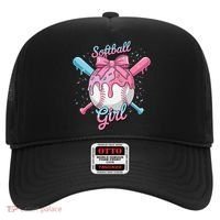 Softball Girl Player Vibes Coquette Bow Softball Mama Hat thumb 0