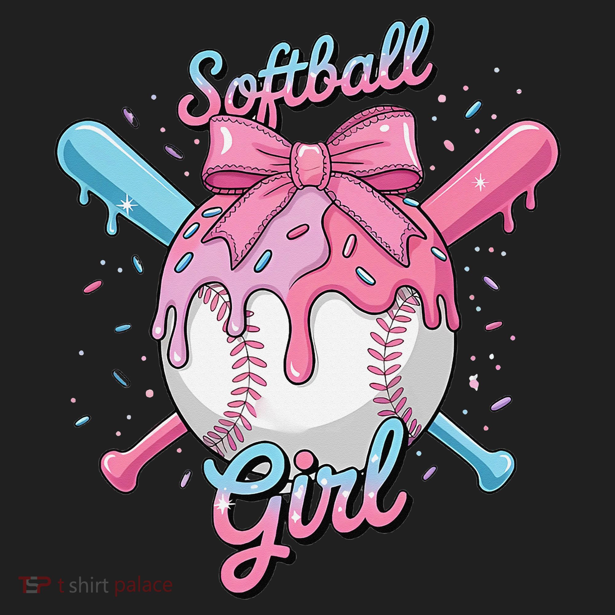 Softball Girl Player Vibes Coquette Bow Softball Mama Hat