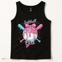 Softball Girl Player Vibes Coquette Bow Softball Mama Tank Top thumb 2