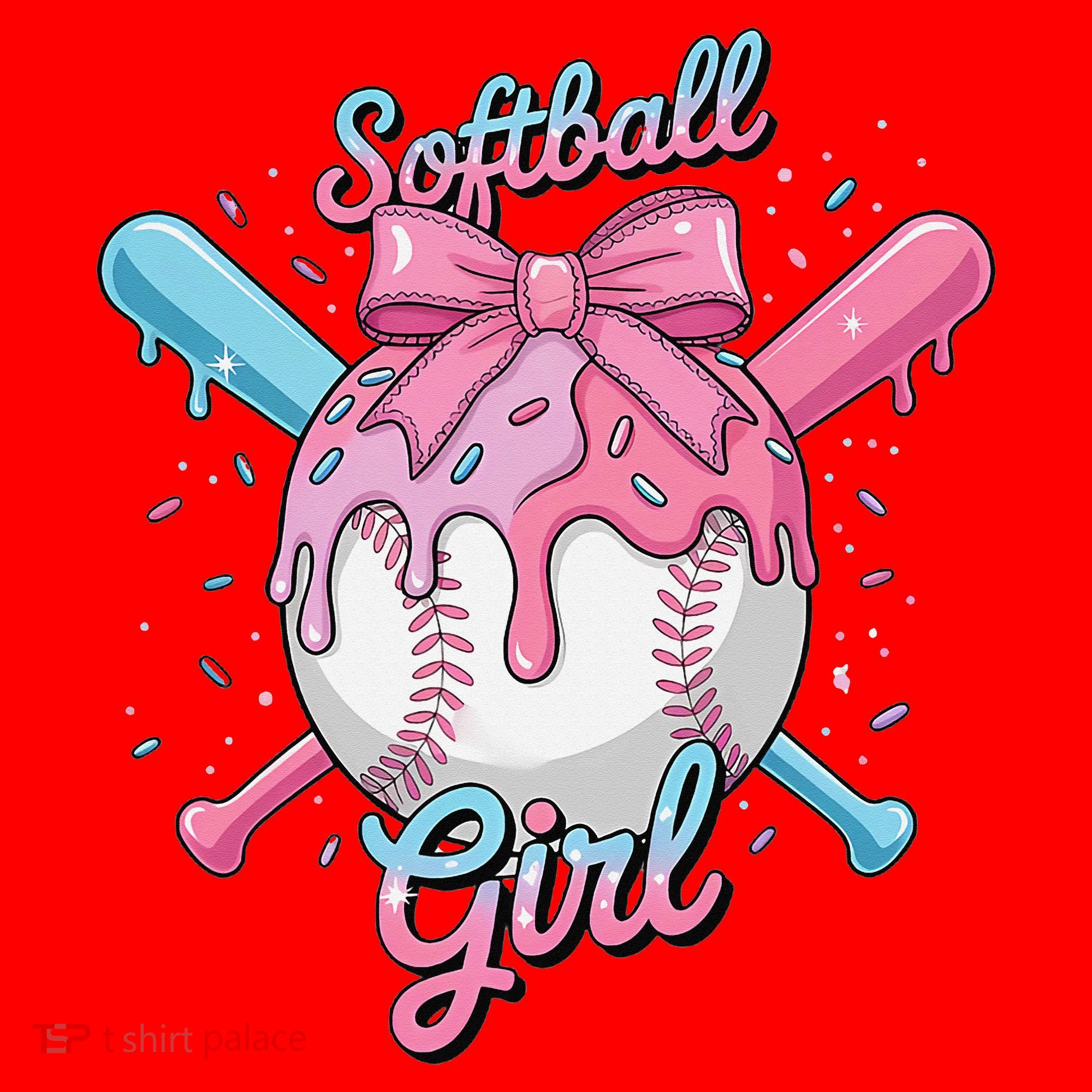 Softball Girl Player Vibes Coquette Bow Softball Mama Santa Hat