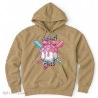 Softball Girl Player Vibes Coquette Bow Softball Mama Hoodie thumb 0