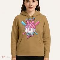 Softball Girl Player Vibes Coquette Bow Softball Mama Hoodie thumb 5