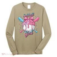 Softball Girl Player Vibes Coquette Bow Softball Mama Long Sleeve Shirt thumb 0