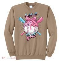 Softball Girl Player Vibes Coquette Bow Softball Mama Sweatshirt thumb 0