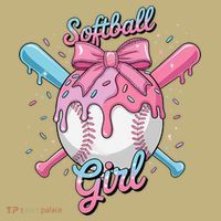 Softball Girl Player Vibes Coquette Bow Softball Mama Magnet thumb 1