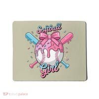 Softball Girl Player Vibes Coquette Bow Softball Mama Mousepad thumb 0