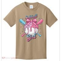 Softball Girl Player Vibes Coquette Bow Softball Mama Kids T-Shirt thumb 0