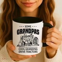 Some Grandpas Play Bingo Cool Grandpas Drive Tractors Farmer Coffee Mug thumb 3
