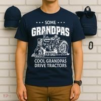 Some Grandpas Play Bingo Cool Grandpas Drive Tractors Farmer T-Shirt thumb 6