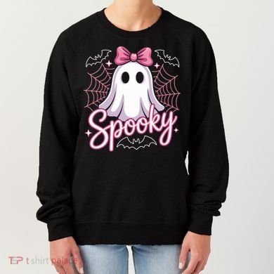 Spooky Ghost Pink Coquette Halloween Cute Women's Sweatshirt
