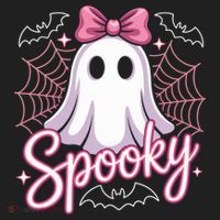 Spooky Ghost Pink Coquette Halloween Cute Women's Sweatshirt thumb 2