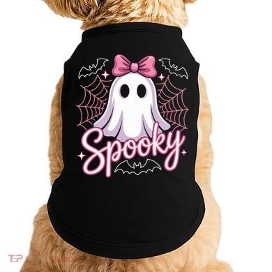 Spooky Ghost Pink Coquette Halloween Cute Doggie Tank