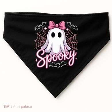 Spooky Ghost Pink Coquette Halloween Cute USA-Made Doggie Bandana