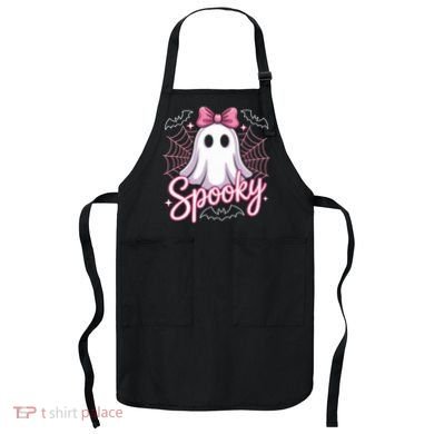 Spooky Ghost Pink Coquette Halloween Cute Apron