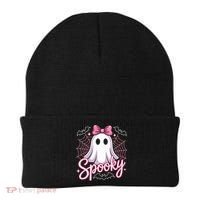 Spooky Ghost Pink Coquette Halloween Cute Beanie thumb 0