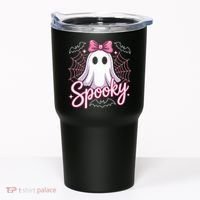 Spooky Ghost Pink Coquette Halloween Cute Tumbler thumb 0