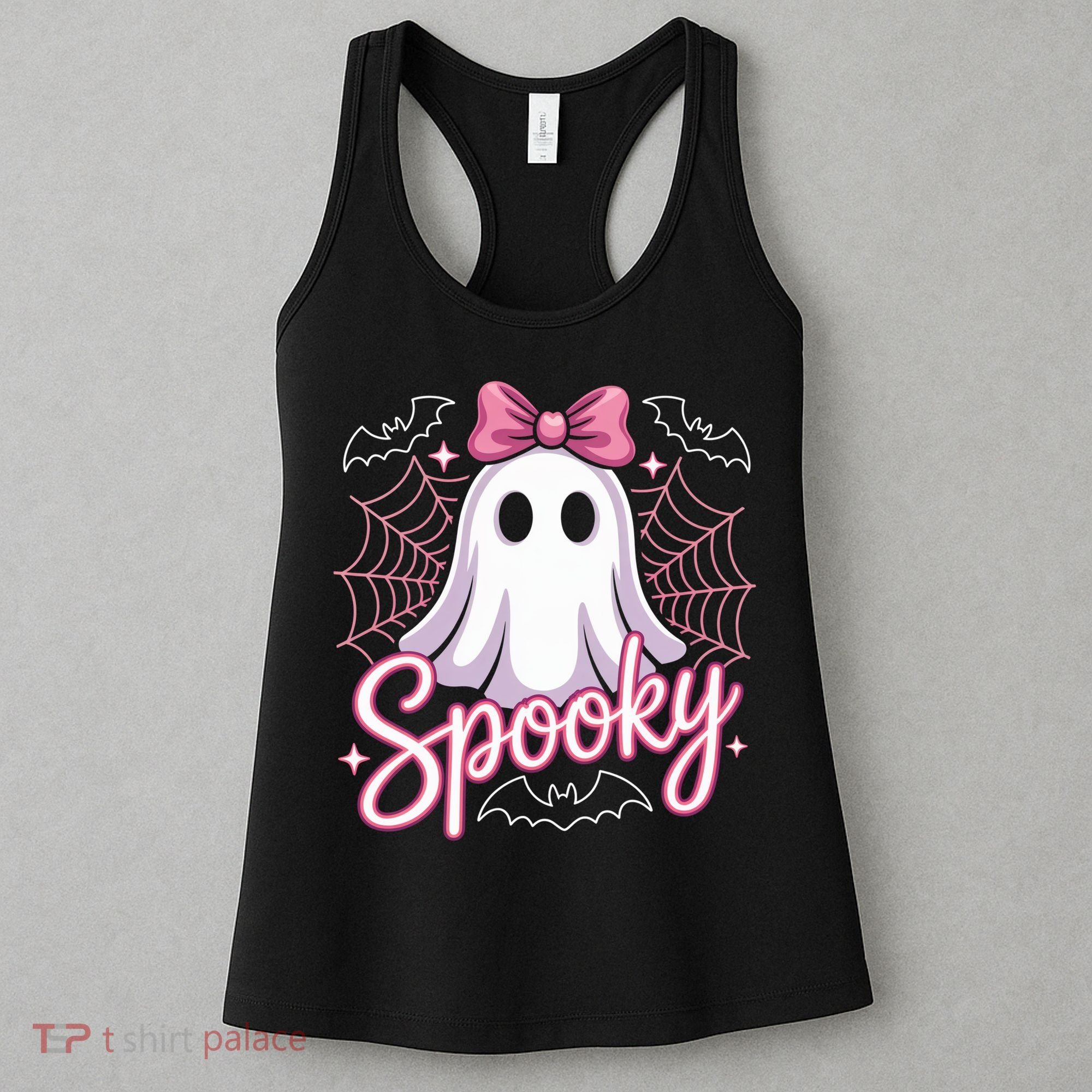 Spooky Ghost Pink Coquette Halloween Cute Women's Tank Top