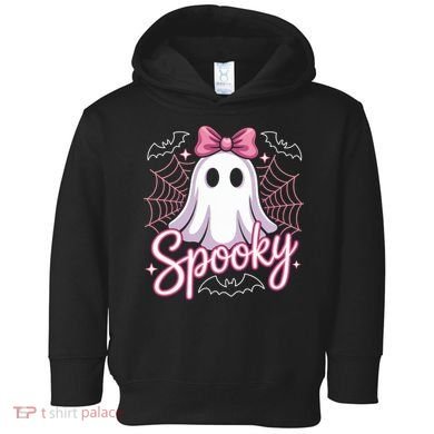 Spooky Ghost Pink Coquette Halloween Cute Toddler Hoodie