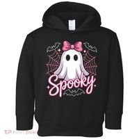 Spooky Ghost Pink Coquette Halloween Cute Toddler Hoodie thumb 0