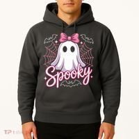 Spooky Ghost Pink Coquette Halloween Cute Hoodie thumb 2
