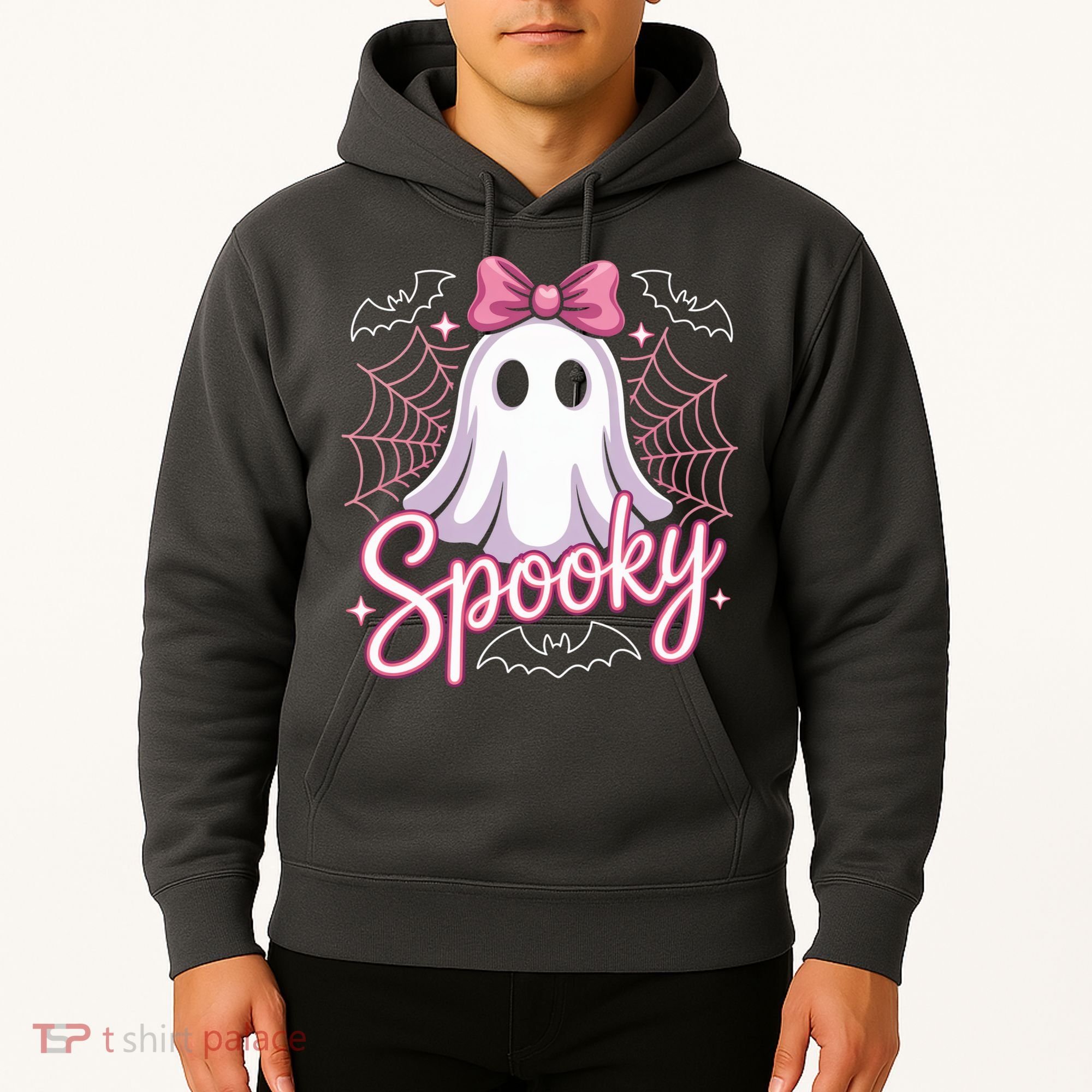 Spooky Ghost Pink Coquette Halloween Cute Hoodie
