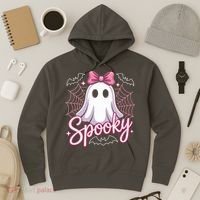 Spooky Ghost Pink Coquette Halloween Cute Hoodie thumb 3