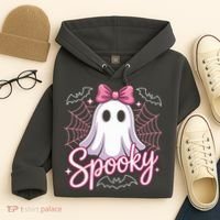 Spooky Ghost Pink Coquette Halloween Cute Hoodie thumb 4