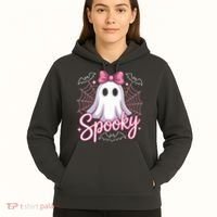 Spooky Ghost Pink Coquette Halloween Cute Hoodie thumb 5